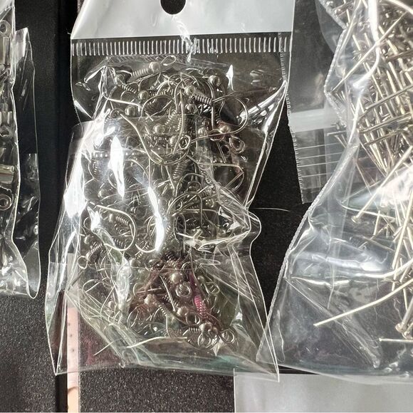 Assorted Silver Tones & Brass Jewelry Supplies bundle of 9 - Picture 4 of 10